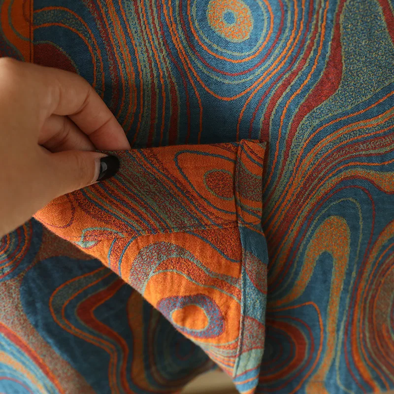 ثوب نوم قطني منسوج ملون للنساء بيجامة كيمونو مع جيوب مزدوجة وحزام ملابس منزلية #6