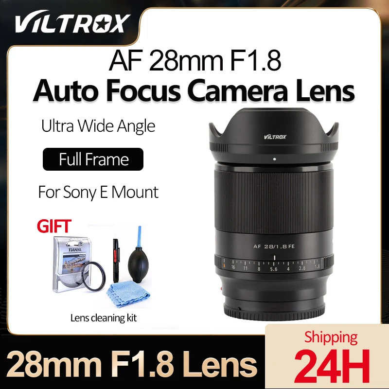 VILTROX 28mm F1.8 Eye Auto Focus Full Frame Camera Lens Large Aperture Wide Angle Lens With USB-C Interface for Sony E Mount