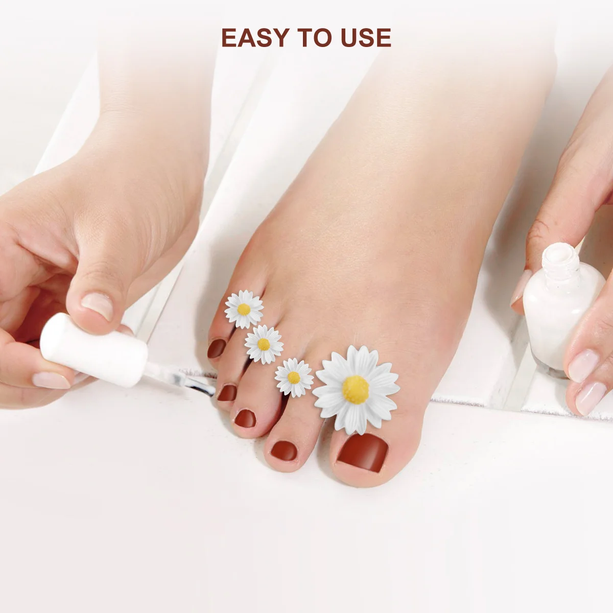 

Toe Separators Silicone Daisy Flower Design Nail Art Spacers Pedicure Tools Soft Comfortable Feet Care Toe Spacers