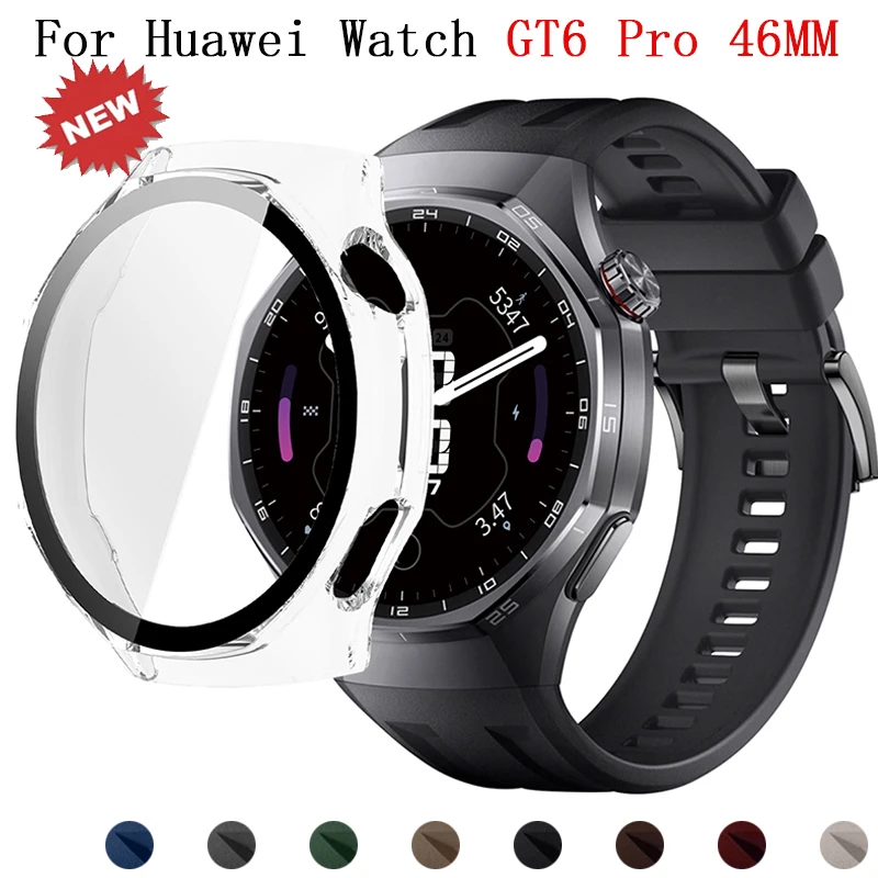 Silikon Strap + Gehärtetem Film + PC Fall Für Huawei Uhr GT6 Pro 46MM Bildschirm Schutzhülle Sport band Armband Für Huawei GT6Pro