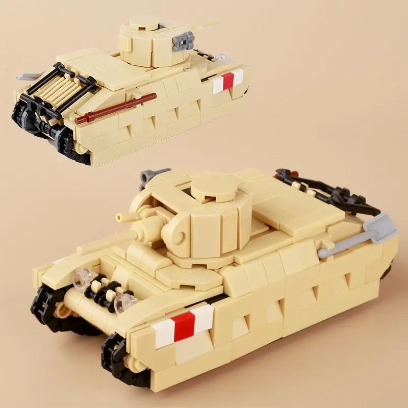 MOC Military Tank Building Blocks WW2 Tank Armored Vehicle Model Bricks Kids DIY Toy Boy Gift