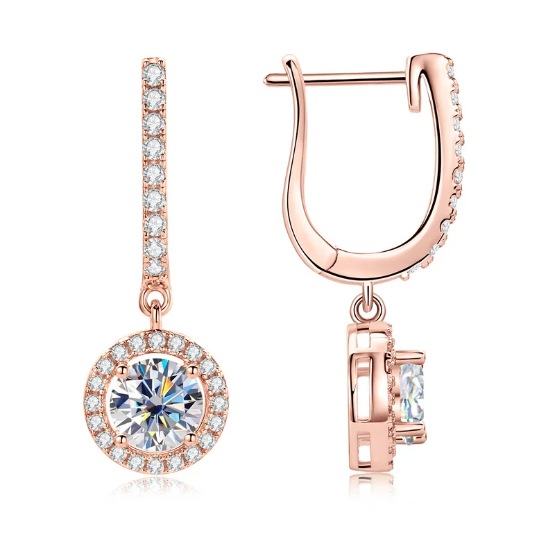 

Moissanite earrings, earrings, niche design, light luxury, high-end Tremella jewelry.