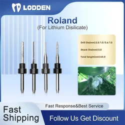 Lodden Dental Milling Burs Roland Lithium Disilicate Emax Grinding for CAD CAM Milling Machine 0.6/1.0/1.5/2.5 D3 Total 40mm