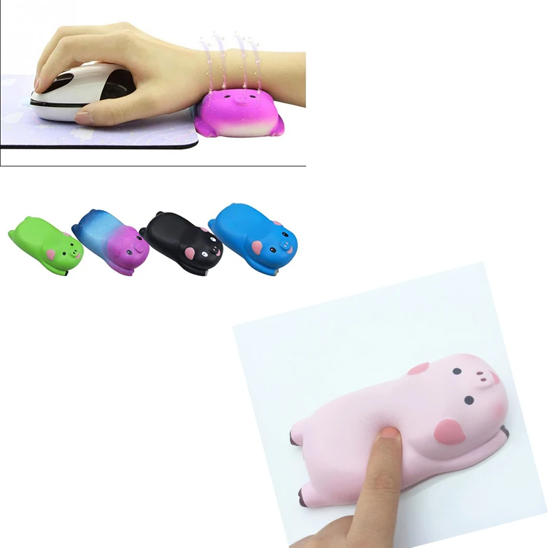 Mini Cute Pig Small Wrist Rest Mouse Pad Ergonomic Mousepad Memory Foam Design Pig Shape Wrist Mat For Office Computer Laptop