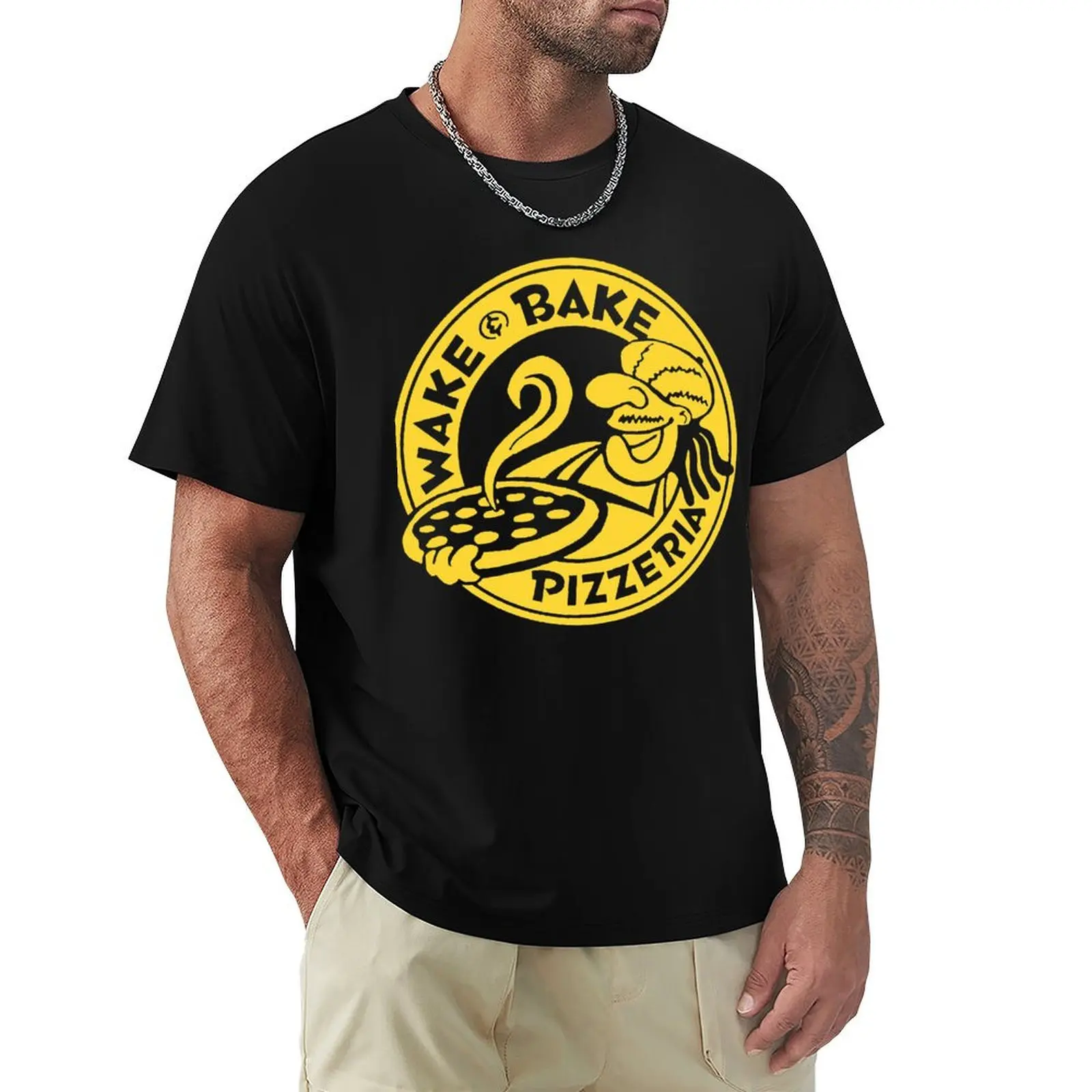 Camiseta Wake & Bake Pizzaria tamanho grande com ajuste solto