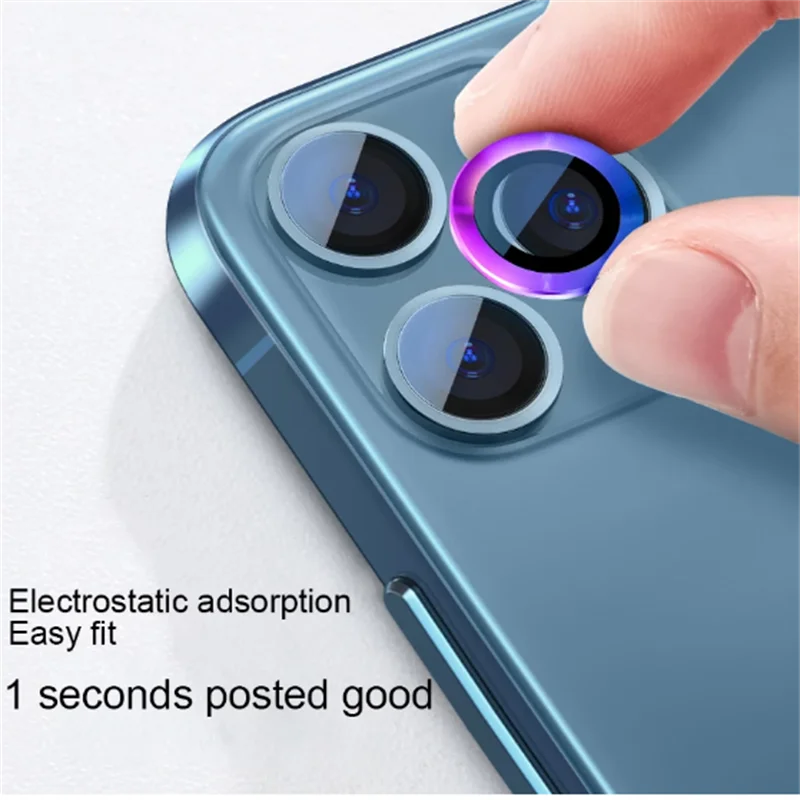 For iPhone 16 Pro Max 15 14 PLUS Metal Ring Tempered Glass Full Cover Camera Lens Protector For iPhone 16 Plus 16 Protective Cap