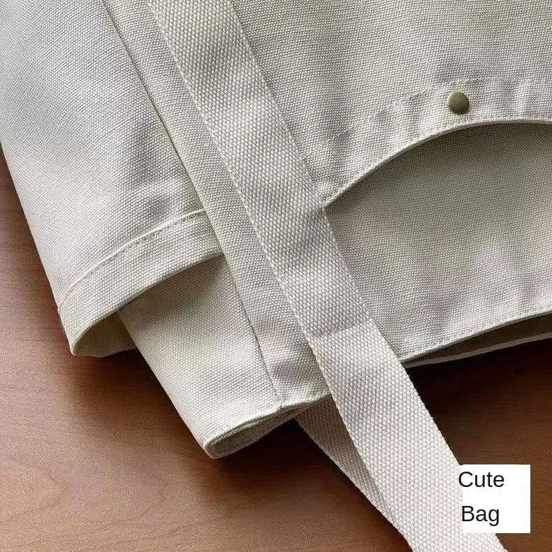 Geräumige Canvas-Tragetasche mit Schriftzug, Vielseitige Handtasche für Pendler, Arbeit, Studenten, Untertagetasche für Damen, Einkaufstasche – Detail 13
