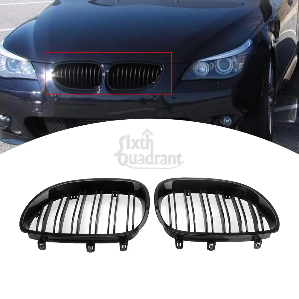 

Глянцевая черная передняя решетка радиатора для BMW 5 серии E60 E61 2004-2009 гг.