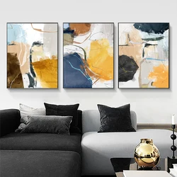 3PCS Frameless Watercolor Geometric Canvas Painting Nordic Abstract Wall Art Pictures for Living Room Home Decor Unframed