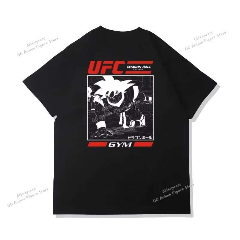 2024 Dragon Ball T-shirt Ufc Goku Cartoon Ancient Large Size Round Neck Print Tide Retro Tops Summer Sports Body Shirt Boy Gift