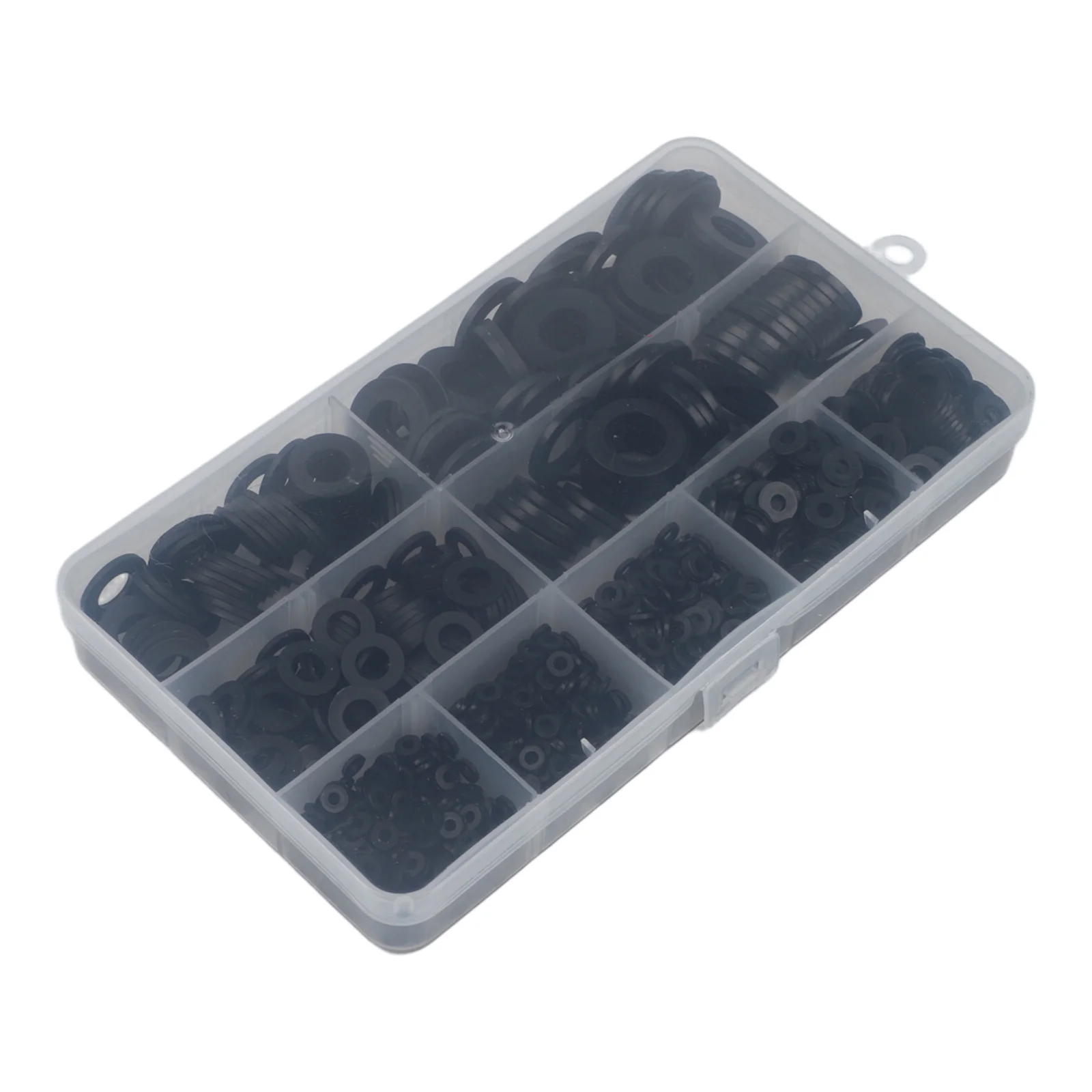 1200pc Black Nylon Flat Washer Set with Comprehensive Metric Range M2 to for Technical Installation and Assembly