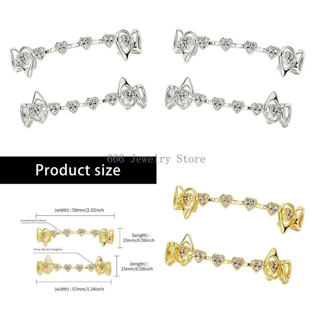 F2TD Statement Tooth Jewelry Set with Heart Detail for Adult Costumes