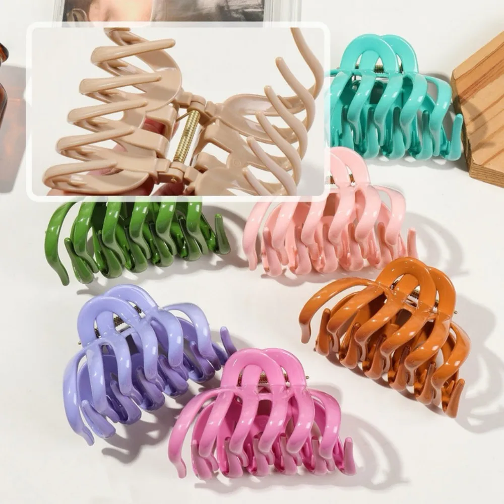 1/4 Stück Oktopus-Silikon-Klauenklammer, supersicherer Kopfschutz, Bananenklammer, weicher, flexibler Kieferklammer für Damen-Haar-Accessoire – Detail 3