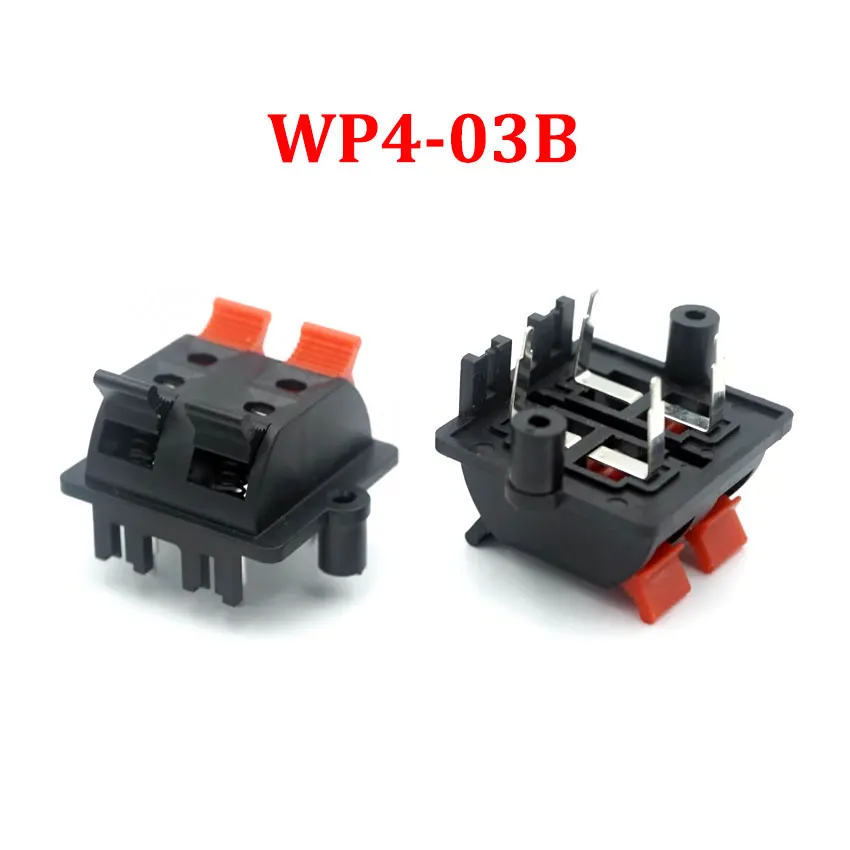 1PCS WP Double Row 4 Positions Connector  Audio Horn Wire Jack Socket WP4-3/03B/15/17B Speaker Spring Terminal Switch Test Clip