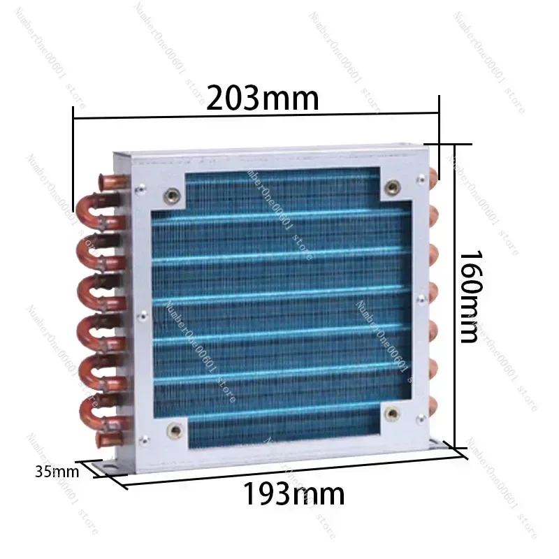 Shell Condenser Radiator Refrigerator Freezer Air-cooled Water-cooled Aluminum Fin and Copper Tube Heat Exchanger with Fan Small