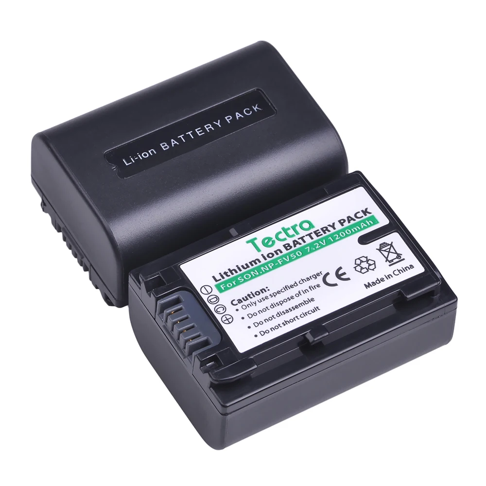 Batería de NP-FV50 NPFV50 de 1200mAh + cargador USB LCD para Sony NP-FV30 NP-FV40 NP-FV70 Handycam