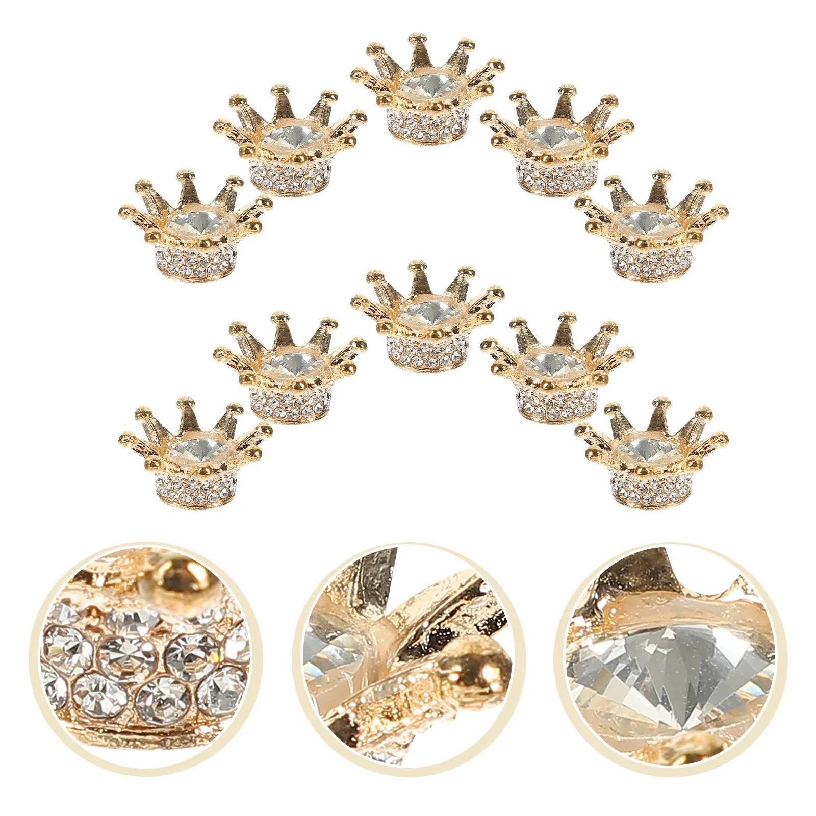 

10Pcs Crown Accessories Rhinestone Crowns Charms DIY Jewelry Making Supplies for Necklace Bracelet Beads Decoration