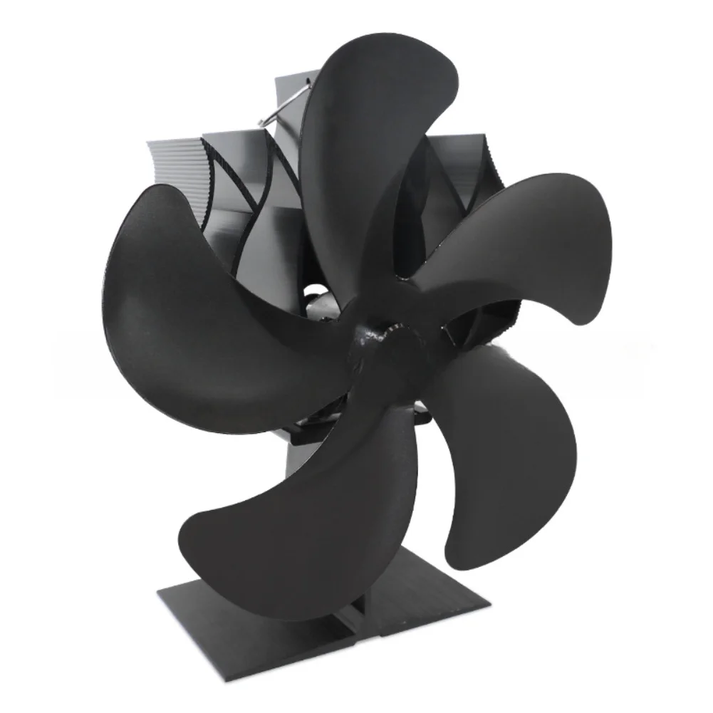 Self Operating Fireplace Fan for Heat Circulation Powered by Stove Heat with Automatic Speed Adjustment and Low Noise
