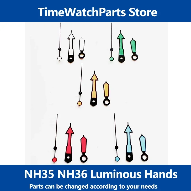 

Watch Hands NH35 Green Luminous Hands for NH35 NH36 4R 7S Movement White Orange Watch Needles Men Watch Pointer Replace