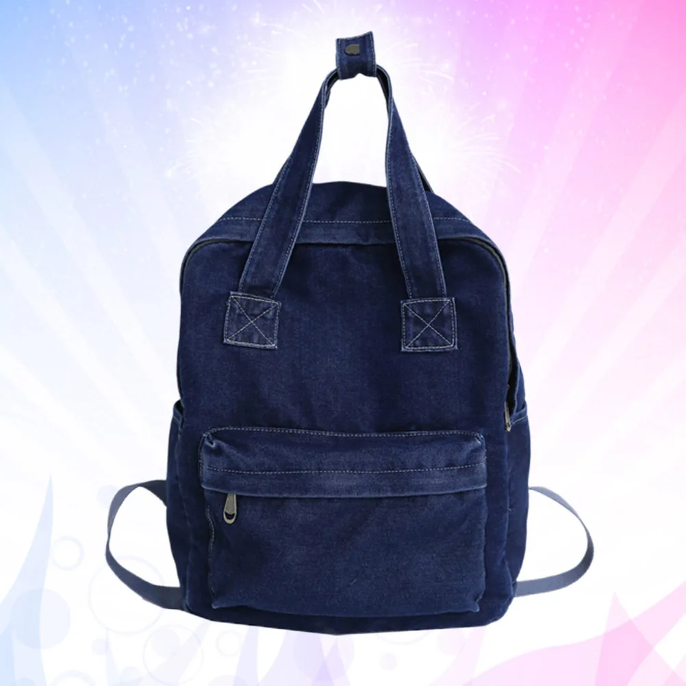 High Capacity Denim Backpack 30x11x36cm Durable Fashion Shoulder Bag for Men Women Students Large Storage Lightweight Breathable