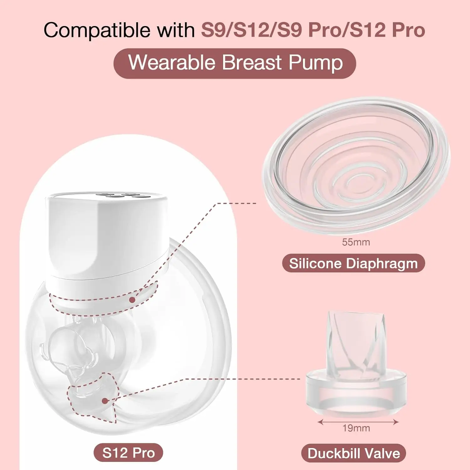 

Breast Pump Parts Compatible with momcozy S9 Pro/S12 Pro/S9/S12 Wearable Breastpump, Breastfeeding Essentials Kit