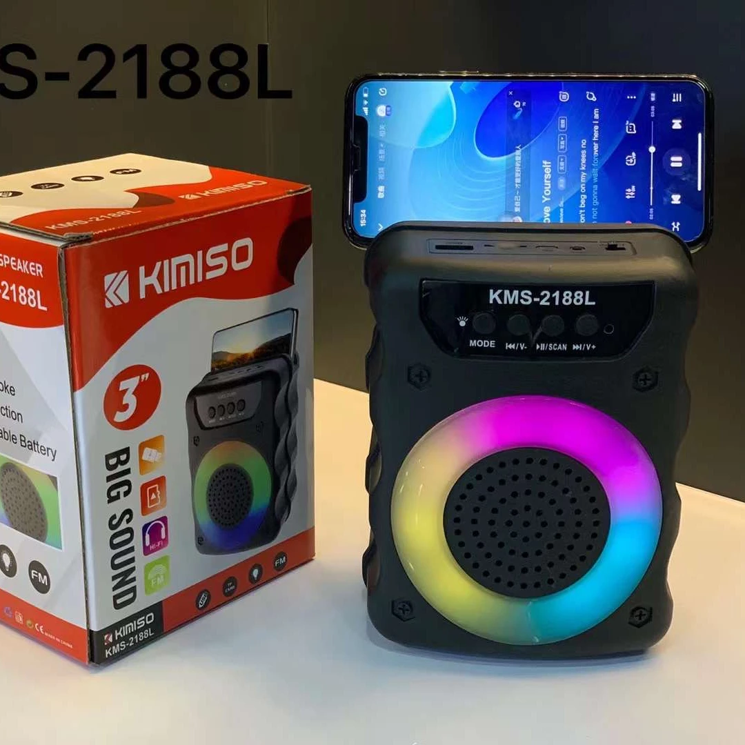 

KIMISO KMS-2188L Black 3 Inches Karaoke Wireless Mp3 Subwoofer Portable Speaker With Radio