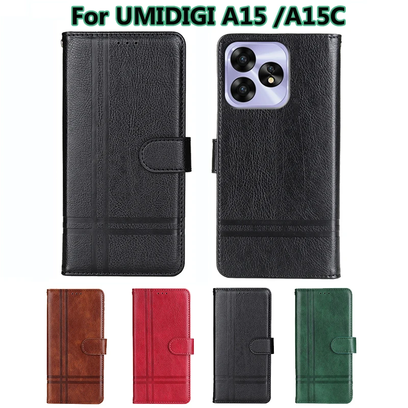 

чехол на Umidigi A15 Case Luxury Leather Capa Wallet Cases For Carcasa Umidigi A15C Mujer On Etui Umi A 15 A 15c 6.7" Flip Cover