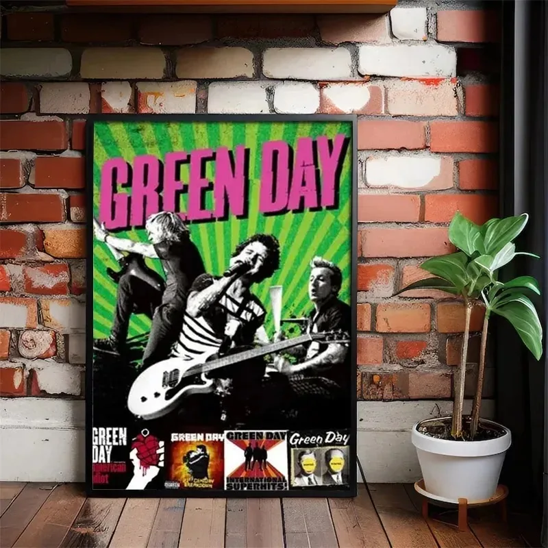 اليوم الأخضر - ملصق فرقة الروك الموسيقية HD طباعة قماش اللوحة ملصق لغرفة النوم الرياضة الغيتار المغني مكتب غرفة ديكور بدون إطار #3