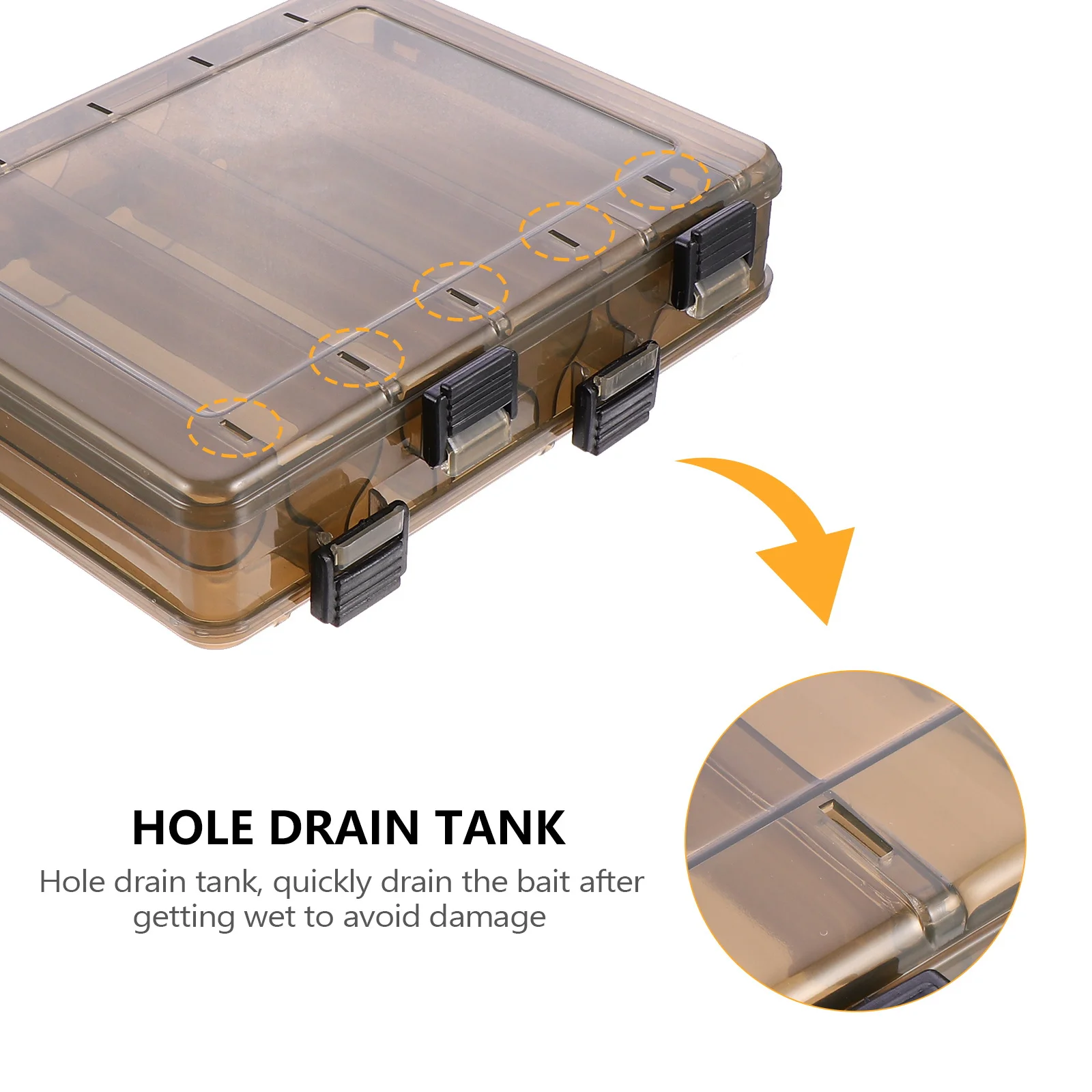 

1Pcs Fishing Bait Box Double Layer Portable Hand-Held Fishing Tackle Box Waterproof Lure Hook Storage Container for Outdoor