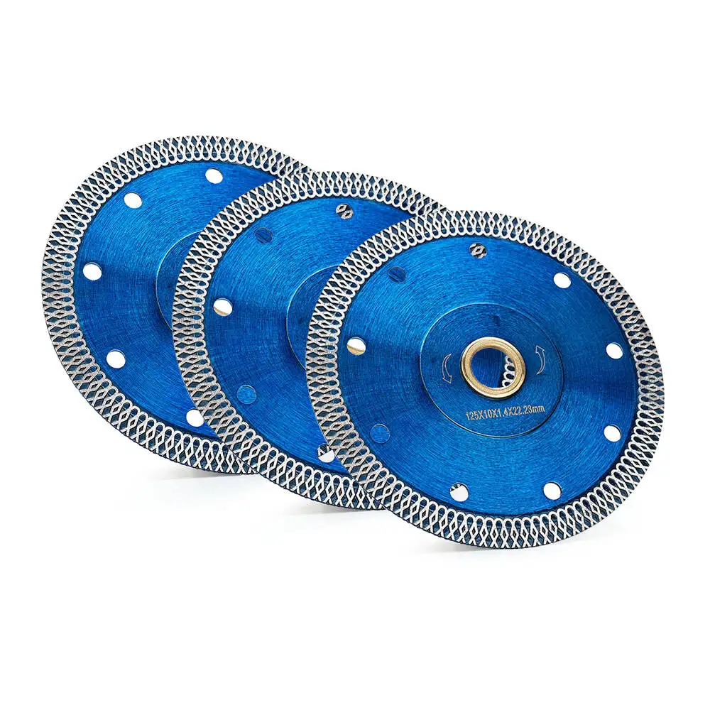 Disco de corte de diamante de 5 pulgadas, 3 unidades, prensado en caliente, Sinter X Mesh Turbo, cerámica, porcelana, azulejo, cortador de mármol, placa, hoja de sierra