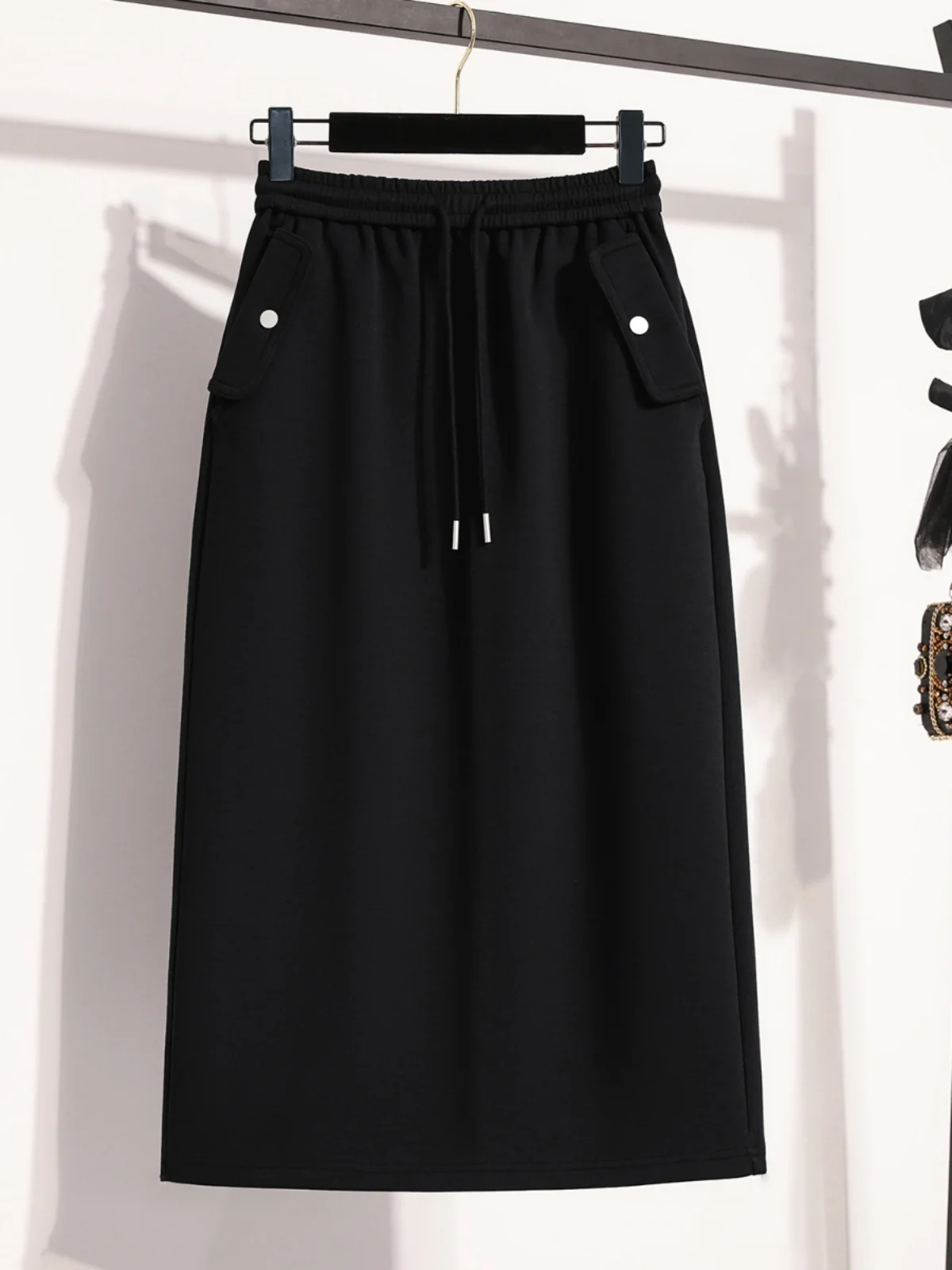 plus Size Women's Elastic H-Shape Casual Long Skirt Trendy High Waist A-Line Midi Skirt for Plump MM Versatile Autumn New Arr...