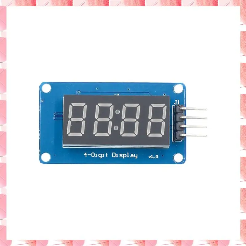 JAJA TM1637 Modulo LED 4 Scheda driver seriale per Arduino, Tubo orologio anodo rosso a 7 segmenti da 0,36 pollici