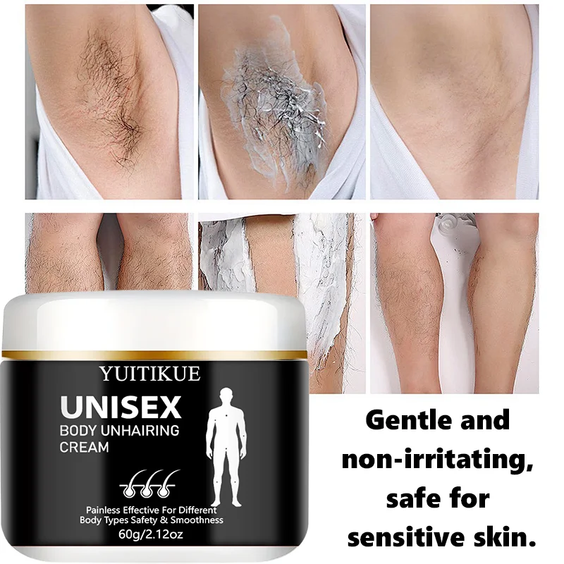 YUITIKUE Unisex Enthaarungscreme, Sanfte Formel, Schnelle & Effektive Haarentfernung für Männer und Frauen