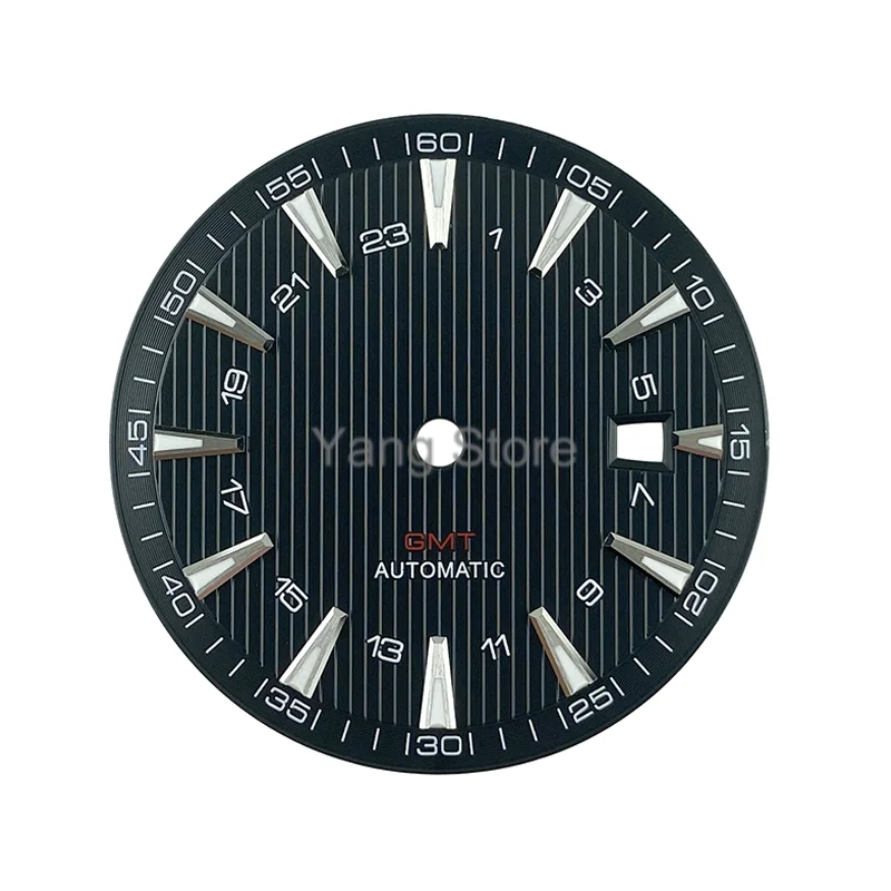 33.2 mm GMT Watch Dial Parts White/Black/Blue AT 150MGMT Watch Tool Sailboat Ring Textured Fit Pearl DG3804 Blue Luminous Dial