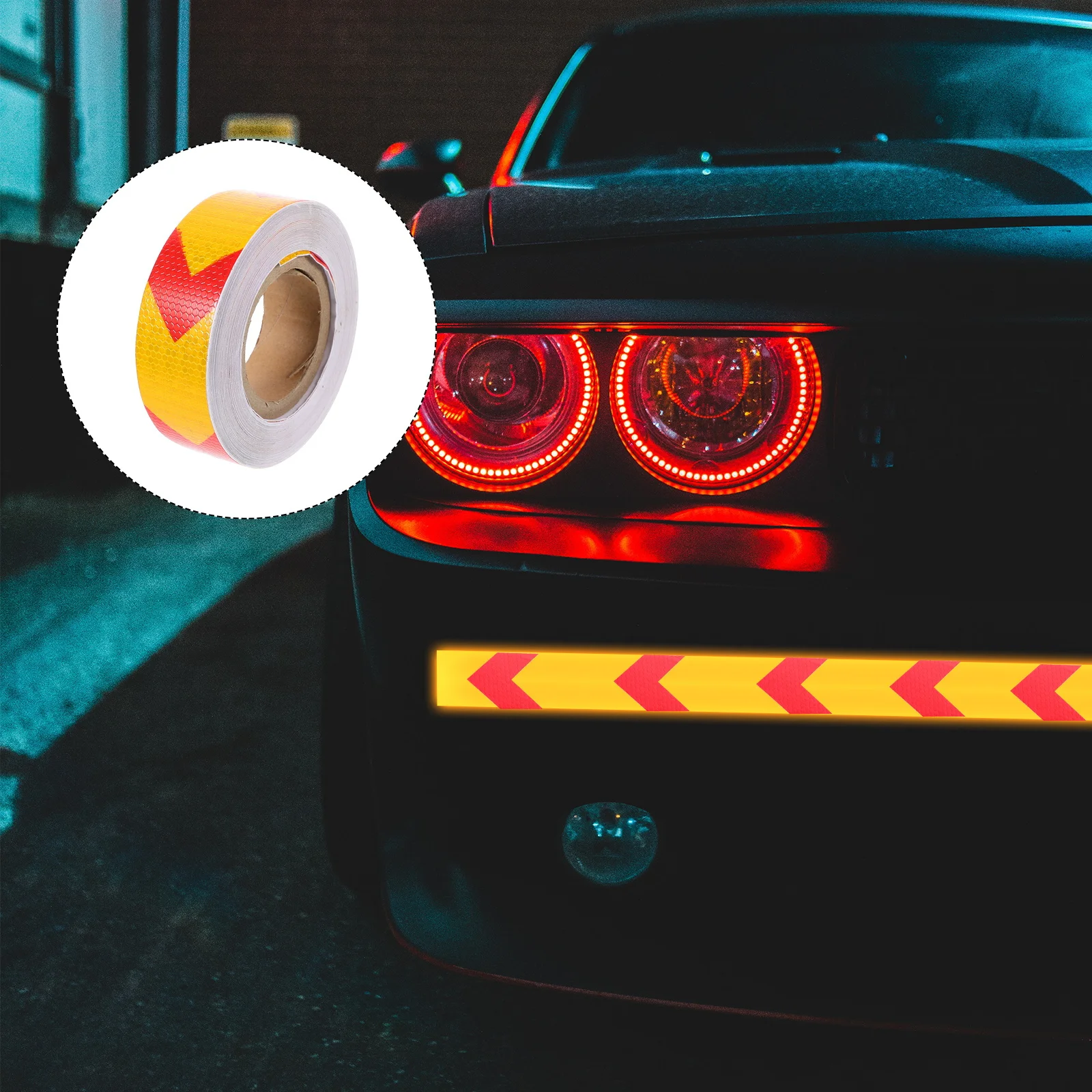 1 لفة شريط تحذيري عاكس مقاوم للماء سداسية بريزم لاصق قوي للمركبات علامات الطريق سفن السلامة المنزلية