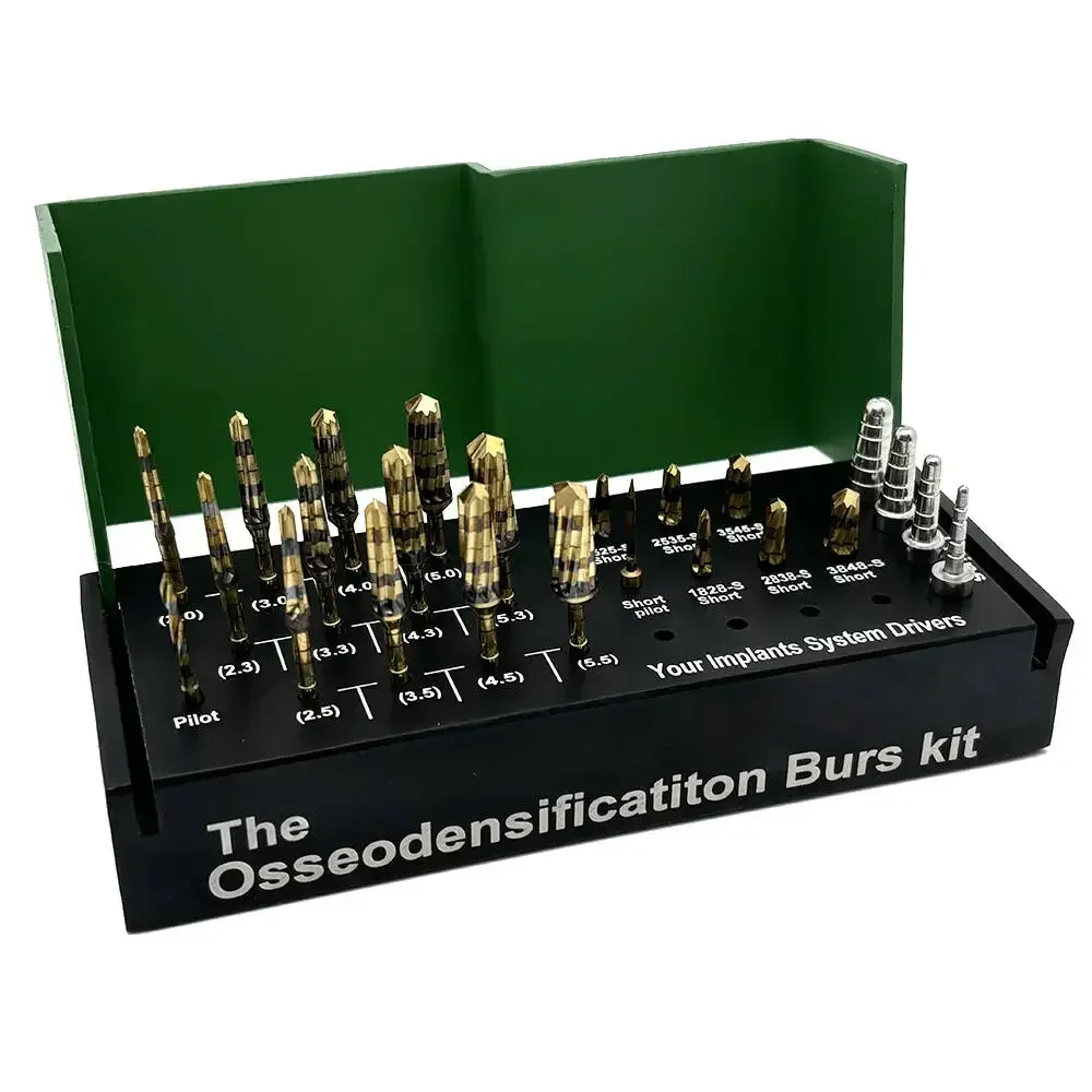 24Pcs Dental Osteotomy Drill Kit Low Heat High Precision for Bone Condensing Ridge Expansion, Durable