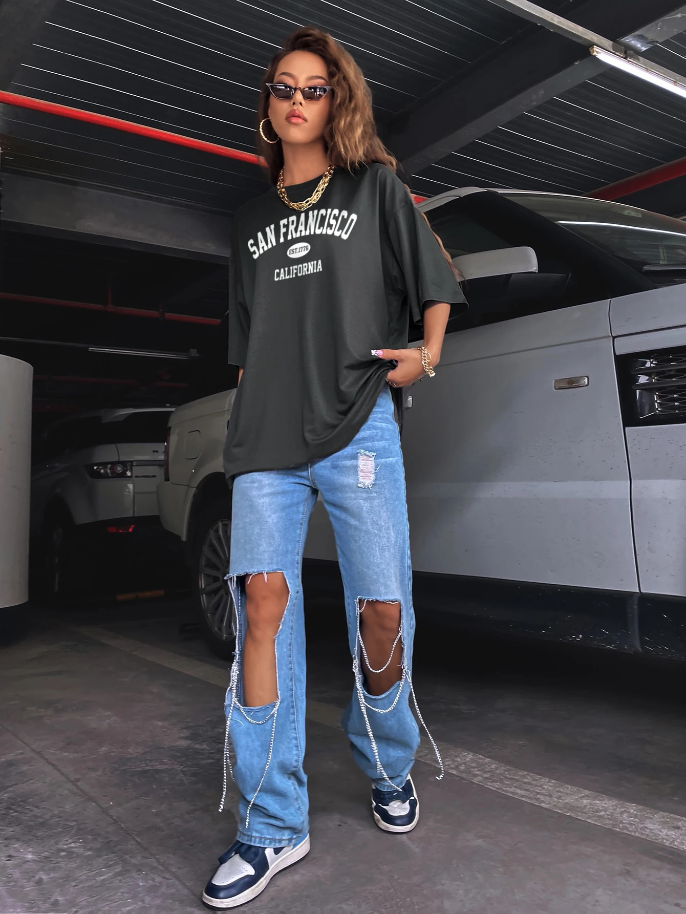 San Francisco - Usa City Cotton Printed Woman Tshirts Trend All-Matchclothes Soft Oversized T-Shirt Comfortable Sport Tee Top