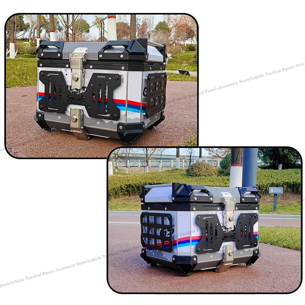 Motorcycle Top Case Molle Panel Roestvrij staal Tactische opbergdoos Universele zijdoos Modulaire organizer Snelle montage