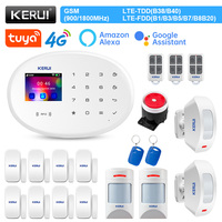 KERUI W204 Tuya Smart Alarm System 4G WIFI GSM Wireless Alarm Kit with Anti-pet PIR Motion Sensor Siren Burglar Security Home