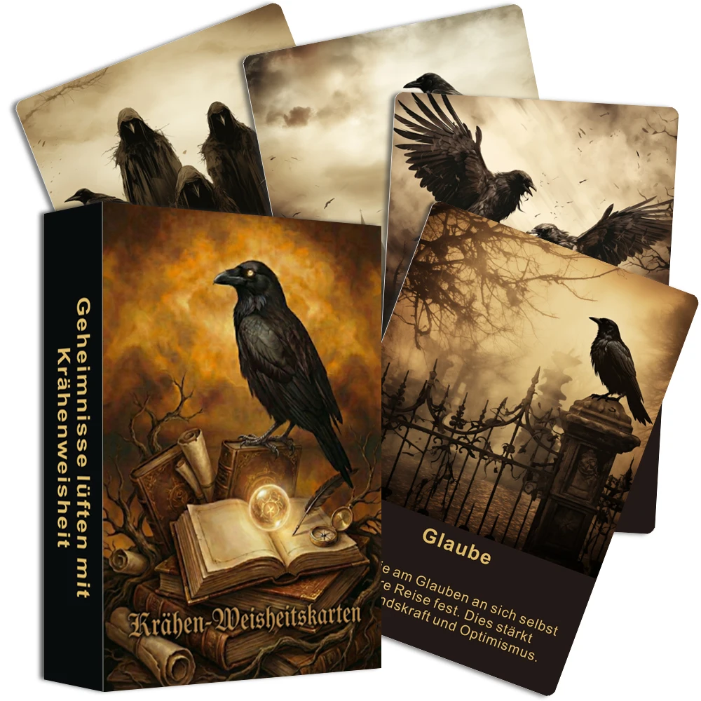 

Немецкие карты Оракула, 50 оригинальных карт, тема «Таинственная ворона», личное чтение, гадание, карточные игры, карты Таро, 12*8 см, 14+