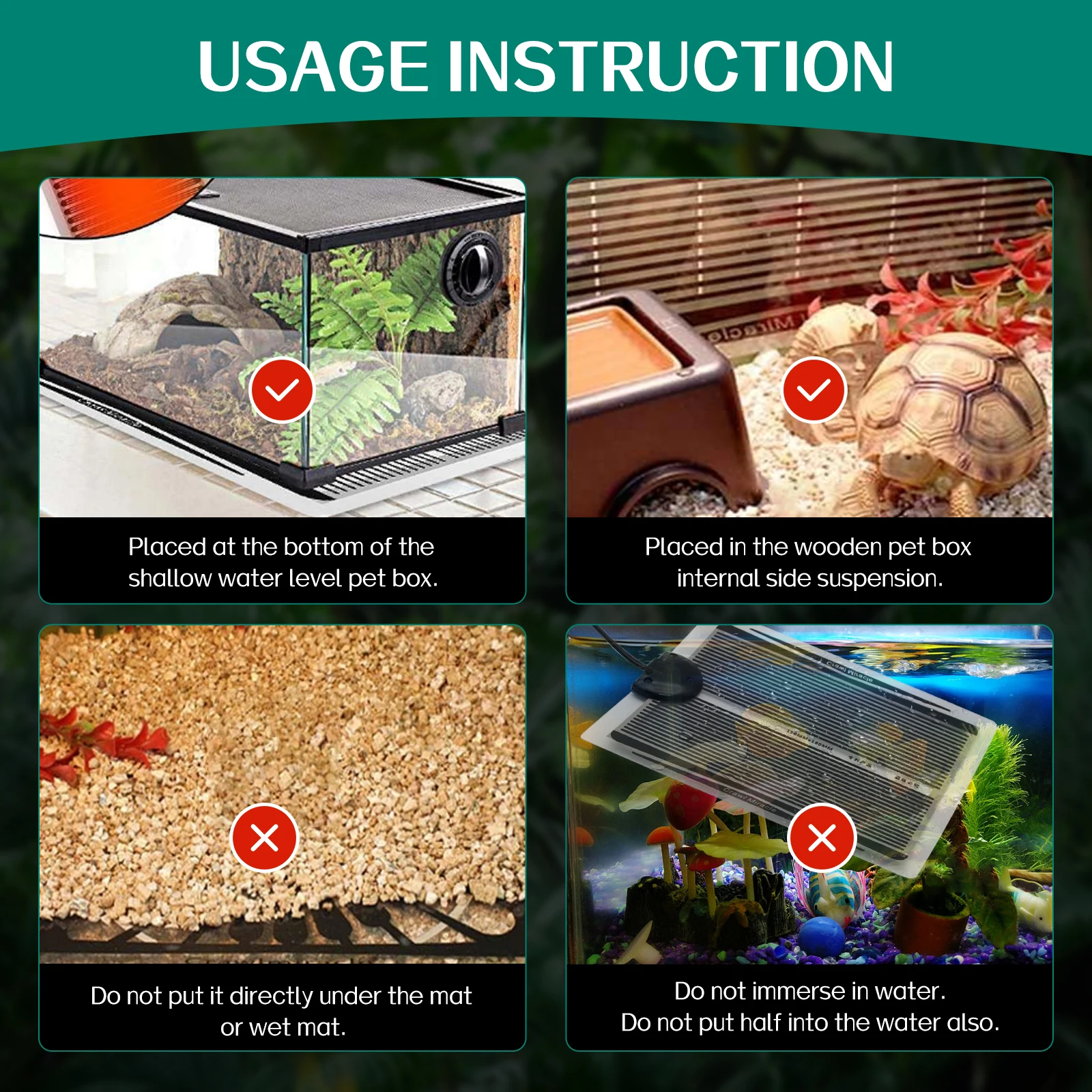 Almohadilla térmica para reptiles, Control de temperatura ajustable, terrario de lagarto, estera calefactora para animales pequeños, serpiente, tortuga, dragón barbudo, Gecko