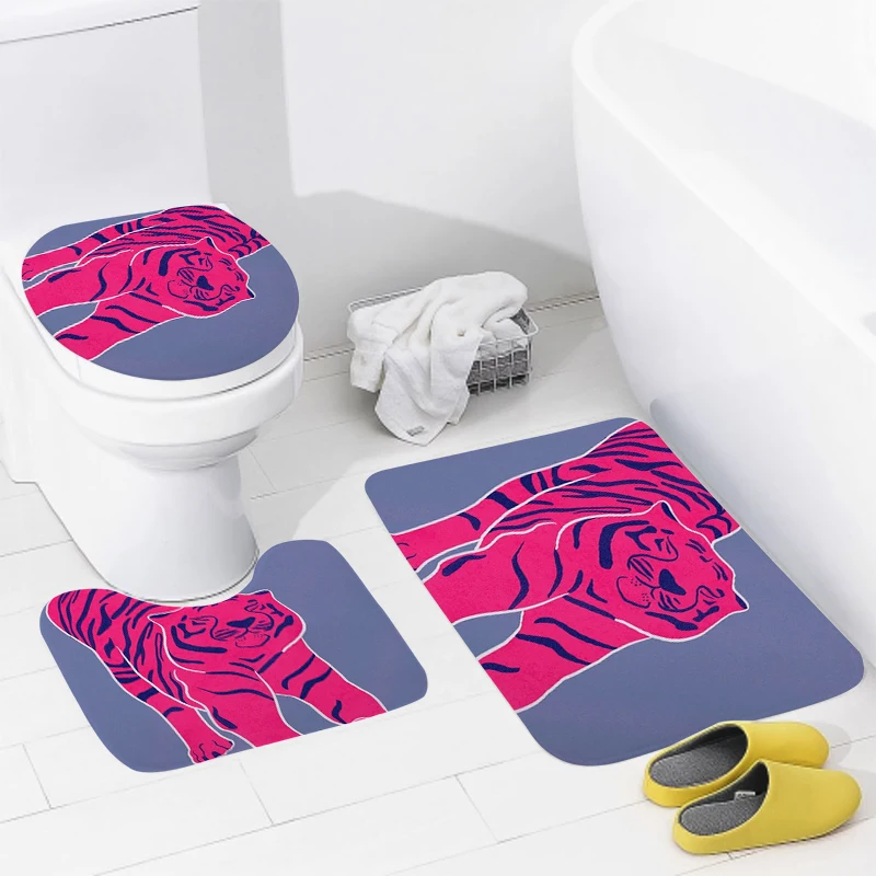 Floor Mats for Home Bathroom, Estilo animal, Tapete de banho, Acessórios modernos, Tapete Anime, Tapete de vaso sanitário, Tapete antiderrapante para banheira, aaaa