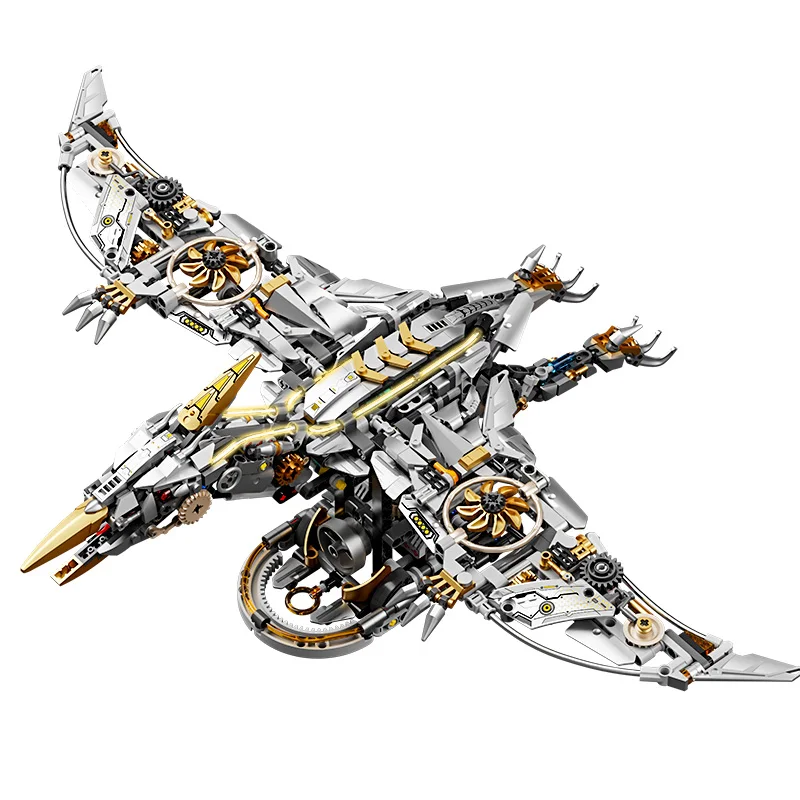 

1266PCS Mechanical Pterosaur and Triceratops Building Blocks Toys Set, Desktop Ornament, Educational Assembly Toy, Birthday Gift
