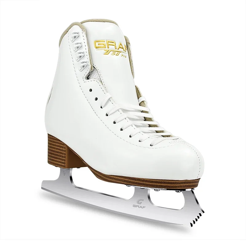 Winter 26#-43# Synthetic Leather Cotton Fabric Stainless Steel Blade Ice Figure Skate Boots ice skating shoes for kids Asia Only