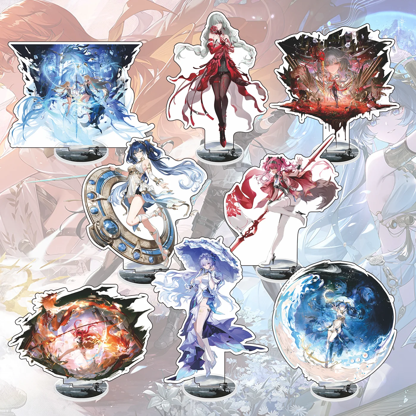 

Game Wuthering Waves IUNO AUGUSTA Gallery Figure Stand Model Plate Key Changli PHROLOVA LUPA ZANI Acrylic Standing Anime gifts