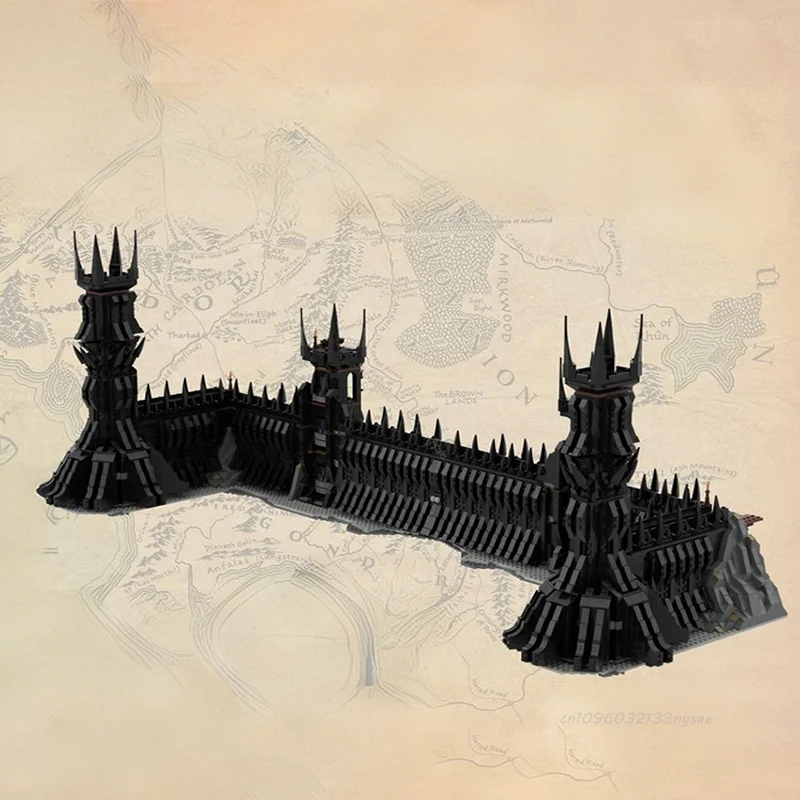 

MOC Creative Movie King of Rings UCS The Black Gate of Mordor Model Building Blocks Architecture Education Assembly Model Toys