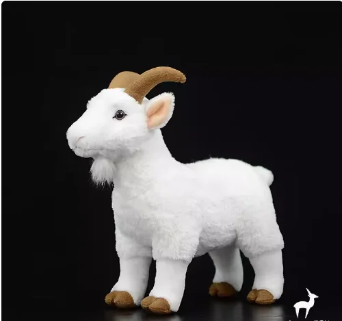 

New arriaval 29cm Original Ranch Animal Series Simulation White Goat Plush Toy Doll