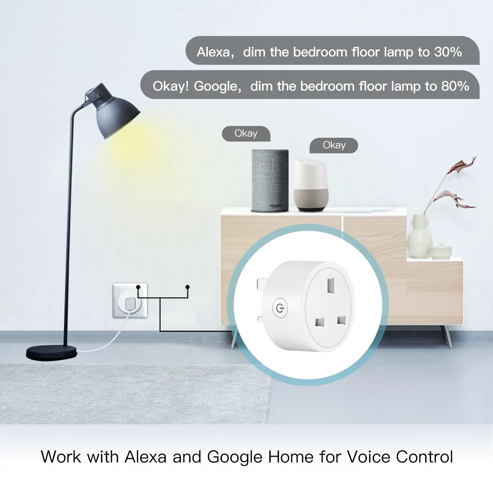 Imagem -05 - Tomada Dimmer Inteligente Tuya Wifi Tomada Elétrica ue Eua Reino Unido Interruptor Temporizador Controle de Voz Alexa Google Home Tomada sem Fio