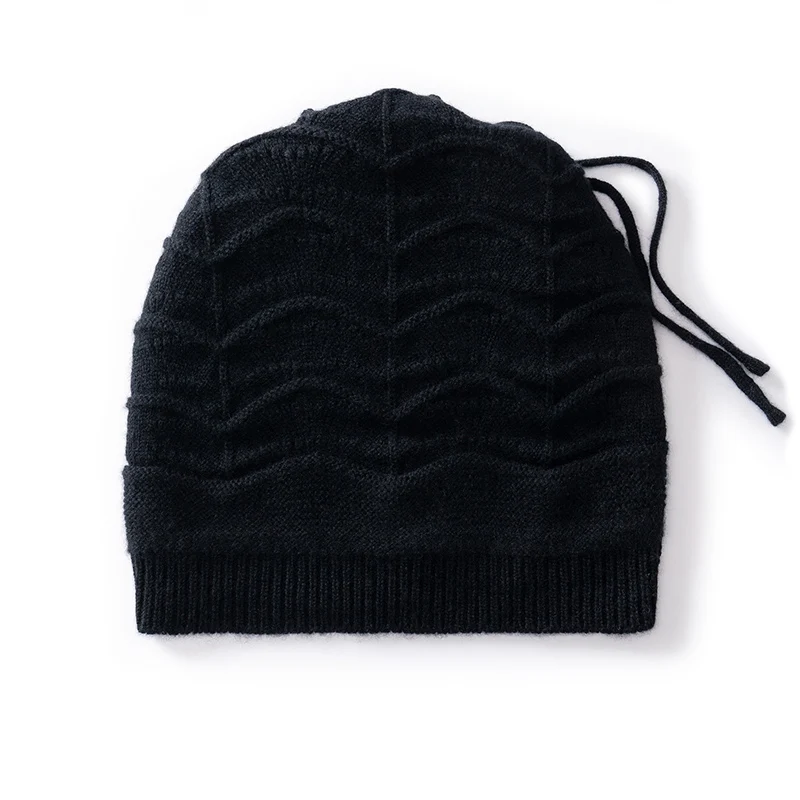 Autumn And Winter Women'S 100% Cashmere Wavy Knit Hat And Neck Warmer, A Versatile Fashion Accessory, image 6