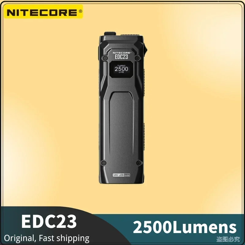 NITECORE EDC23 Ultra Slim EDC Flashight 2500 Lumens USB-C Rechargeable Pocket Small Tactical Troch Light Built-in Li-ion Battery